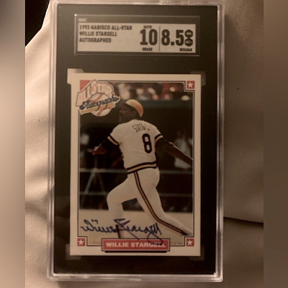 MLB Willie Stargell Autographed Card - Black, White, Gold Accents